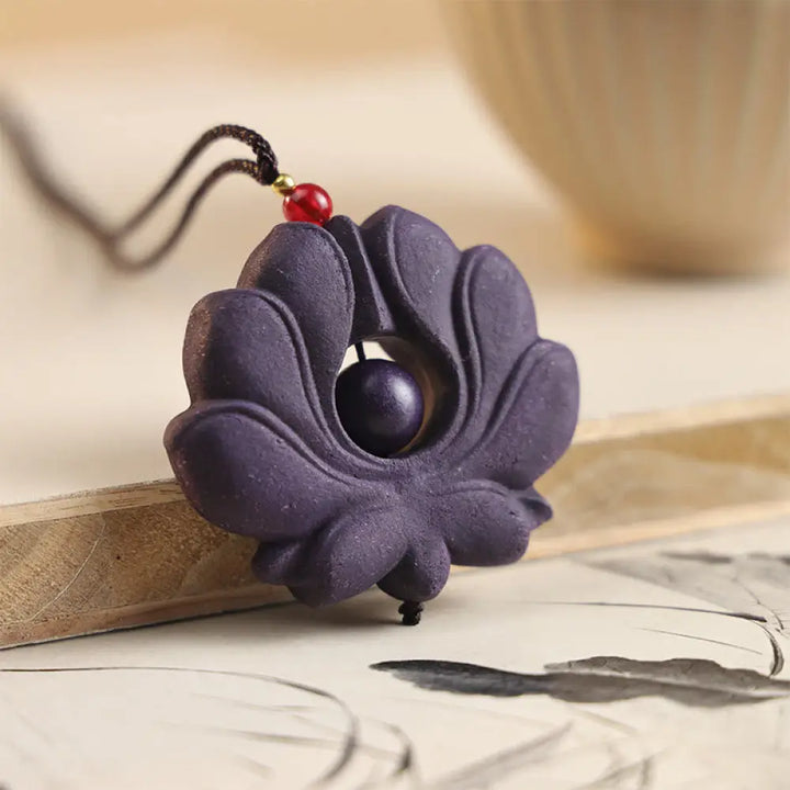 Buddha Stones Fox Mask Butterfly Taotie Peace Buckle Fortune Necklace Pendant - BWOOOH - Flower - Necklaces &amp; Pendants