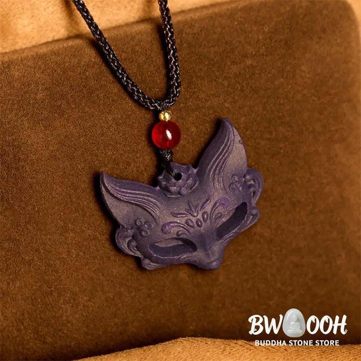 Buddha Stones Fox Mask Butterfly Taotie Peace Buckle Fortune Necklace Pendant - BWOOOH - Necklaces &amp; Pendants