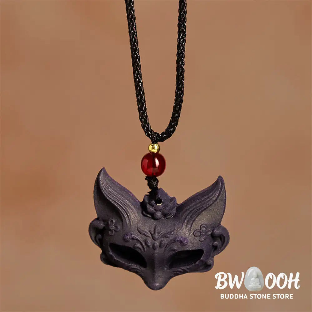 Buddha Stones Fox Mask Butterfly Taotie Peace Buckle Fortune Necklace Pendant - BWOOOH - Necklaces & Pendants