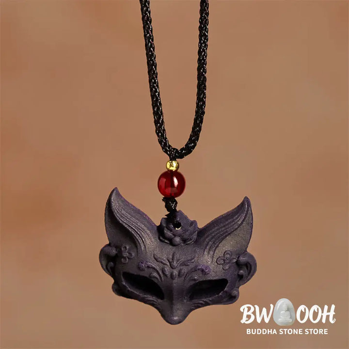Buddha Stones Fox Mask Butterfly Taotie Peace Buckle Fortune Necklace Pendant - BWOOOH - Necklaces &amp; Pendants