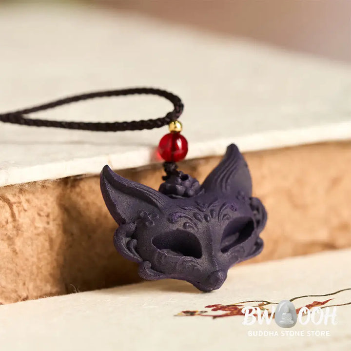 Buddha Stones Fox Mask Butterfly Taotie Peace Buckle Fortune Necklace Pendant - BWOOOH - Necklaces &amp; Pendants