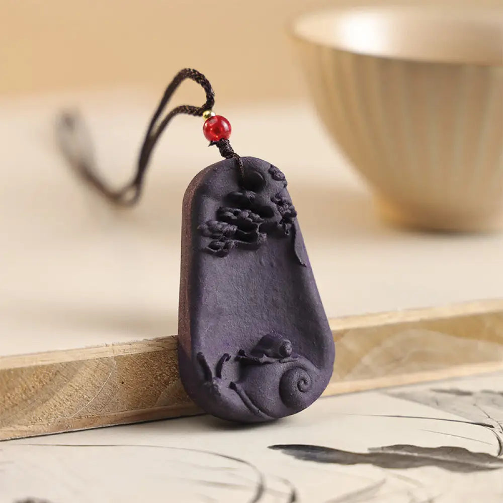 Buddha Stones Fox Mask Butterfly Taotie Peace Buckle Fortune Necklace Pendant - BWOOOH - Snail - Necklaces &amp; Pendants