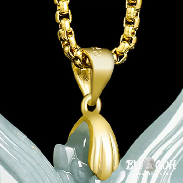 Buddha Stones Fox Mask Jade Titanium Steel Necklace Luck Pendant - BWOOOH - Necklaces &amp; Pendants