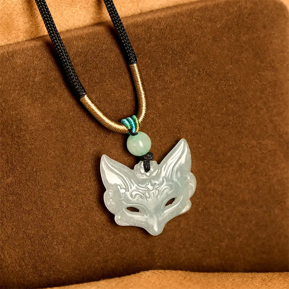 Buddha Stones Fox Mask Prosperity Luck Rope Necklace Pendant - BWOOOH - Fox - Necklaces & Pendants