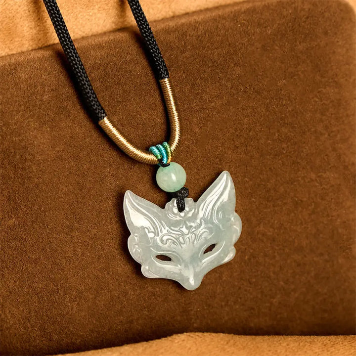 Buddha Stones Fox Mask Prosperity Luck Rope Necklace Pendant - BWOOOH - Fox - Necklaces &amp; Pendants