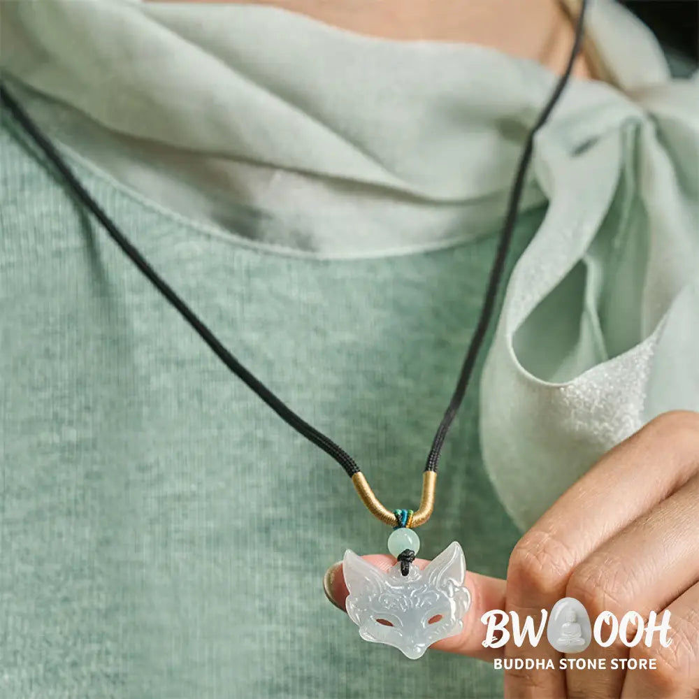 Buddha Stones Fox Mask Prosperity Luck Rope Necklace Pendant - BWOOOH - Fox - Necklaces &amp; Pendants