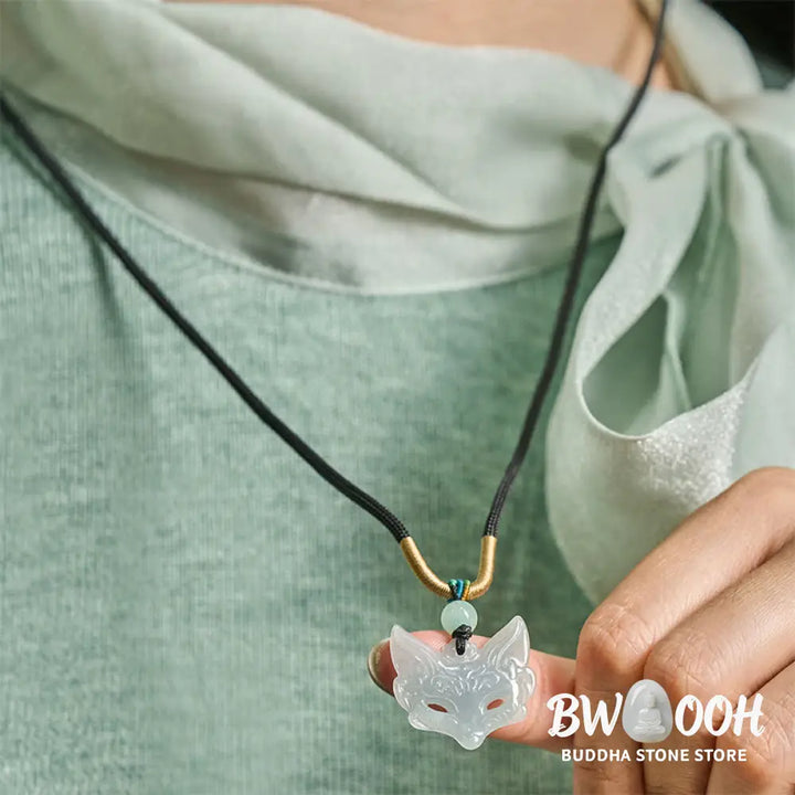 Buddha Stones Fox Mask Prosperity Luck Rope Necklace Pendant - BWOOOH - Fox - Necklaces &amp; Pendants