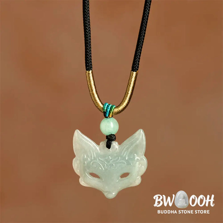 Buddha Stones Fox Mask Prosperity Luck Rope Necklace Pendant - BWOOOH - Fox - Necklaces &amp; Pendants