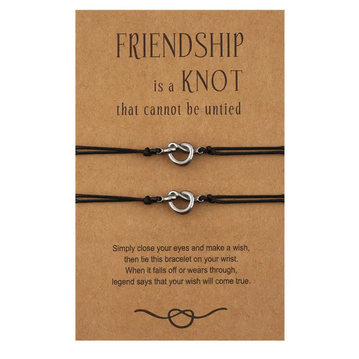 Buddha Stones Friendship Best Friend Gift String Bracelet - BWOOOH - Black / 2Pcs - Bracelet
