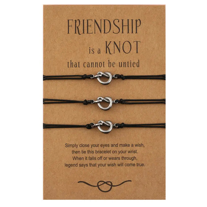 Buddha Stones Friendship Best Friend Gift String Bracelet - BWOOOH - Black / 3Pcs - Bracelet