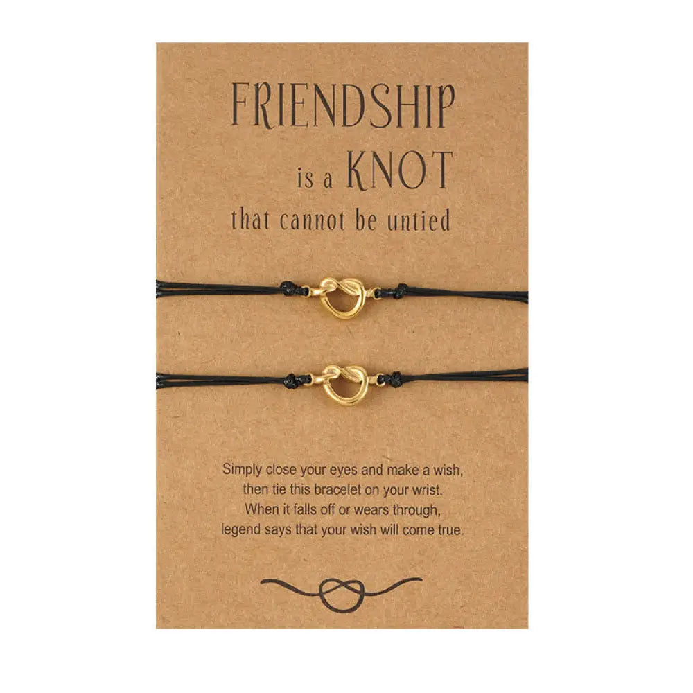 Buddha Stones Friendship Best Friend Gift String Bracelet - BWOOOH - Gold / 2Pcs - Bracelet