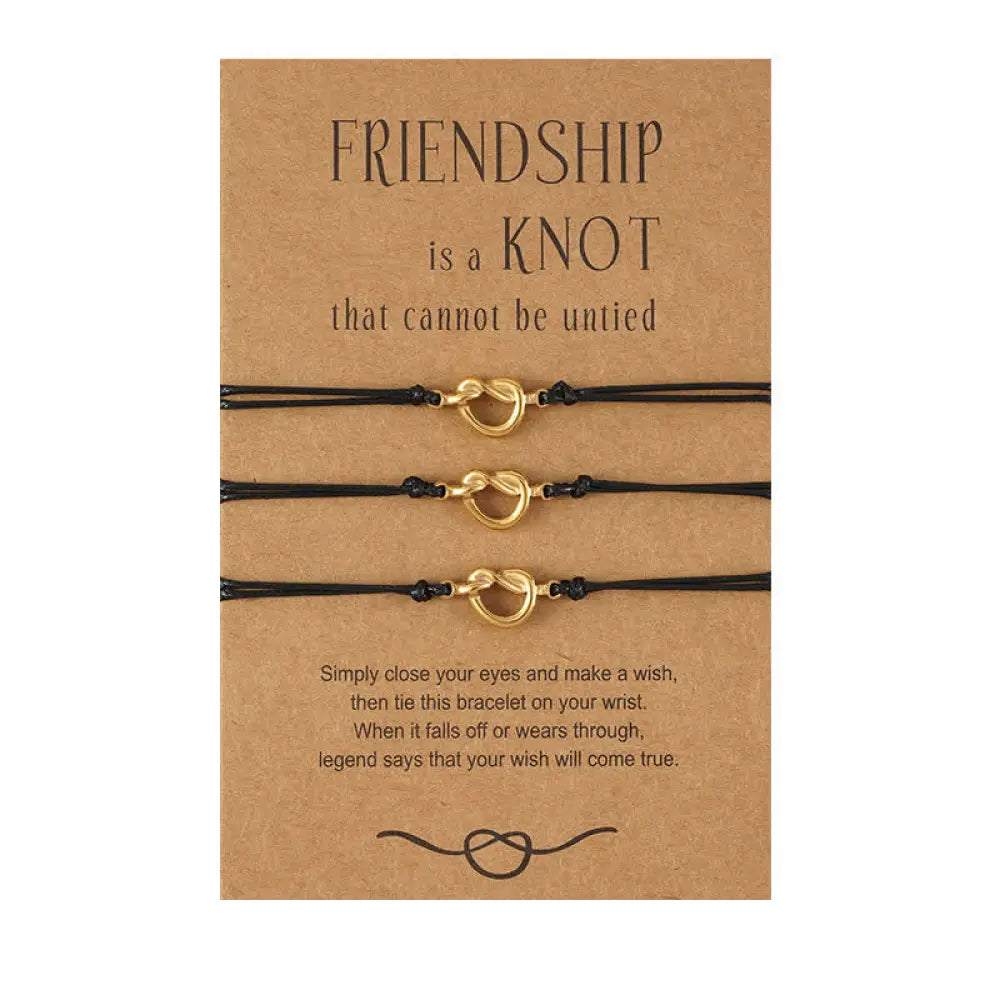 Buddha Stones Friendship Best Friend Gift String Bracelet - BWOOOH - Gold / 3Pcs - Bracelet