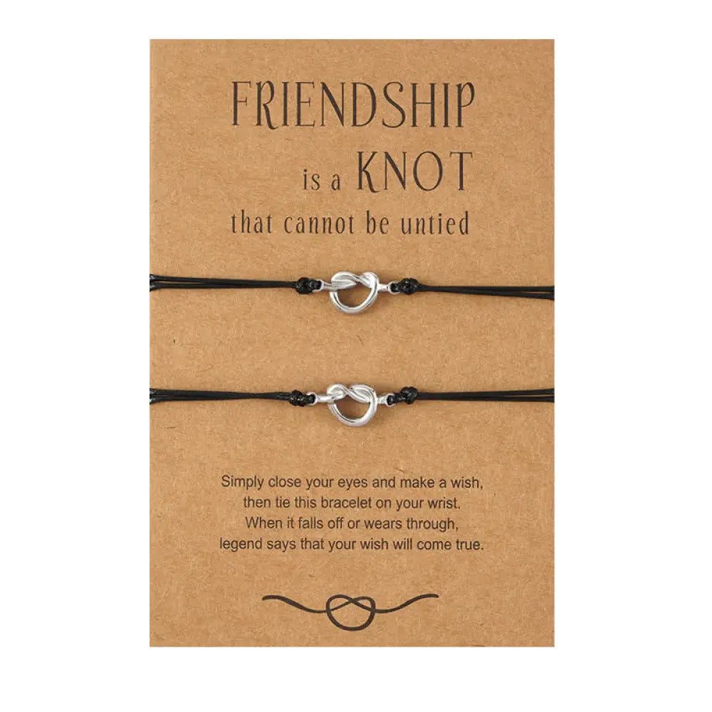 Buddha Stones Friendship Best Friend Gift String Bracelet - BWOOOH - Silver / 2Pcs - Bracelet