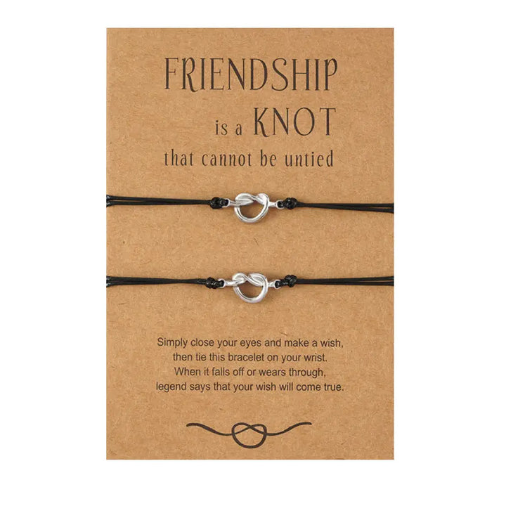 Buddha Stones Friendship Best Friend Gift String Bracelet - BWOOOH - Silver / 2Pcs - Bracelet