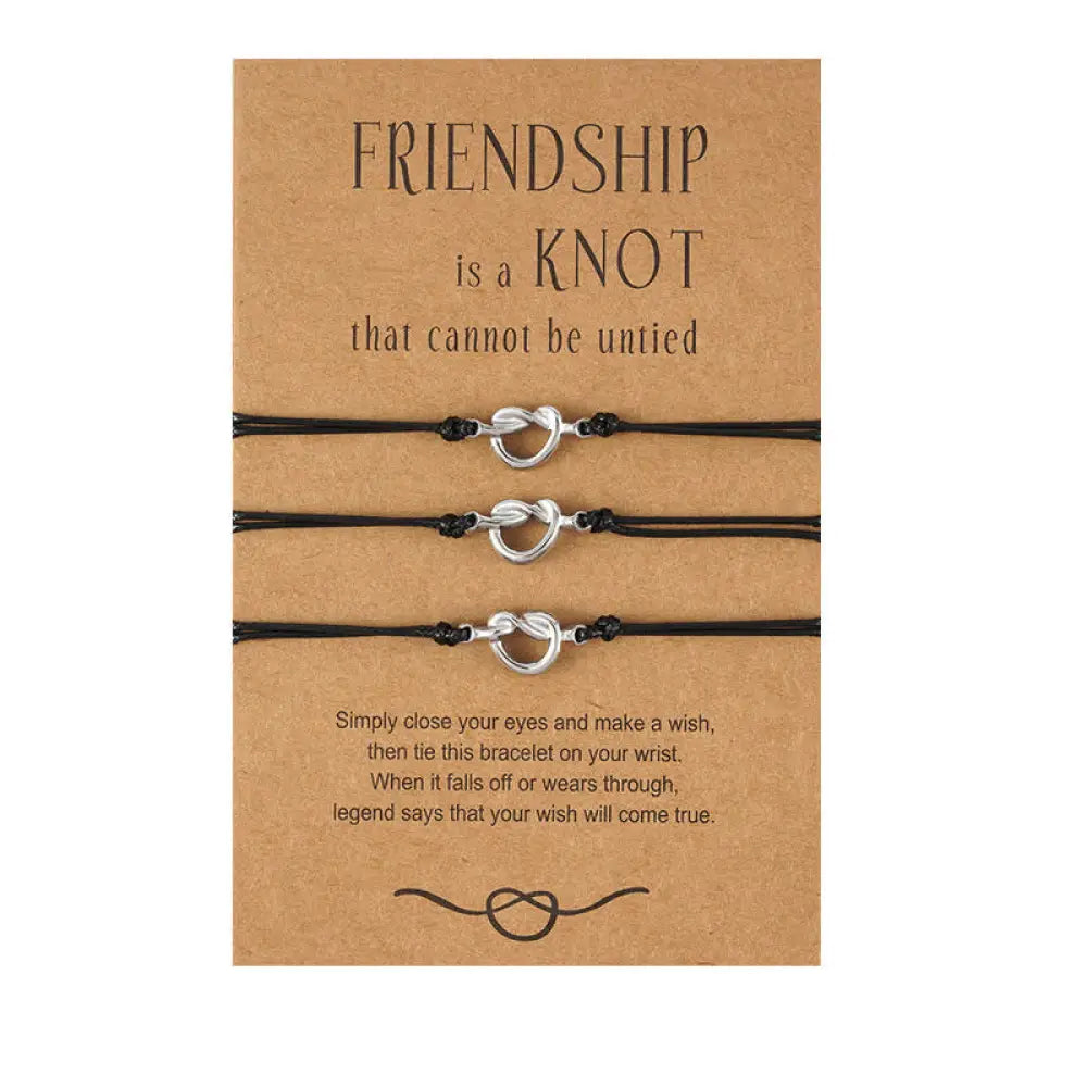BWOOOH Friendship Best Friend Gift String Bracelet - BWOOOH - Silver / 3Pcs - Bracelet