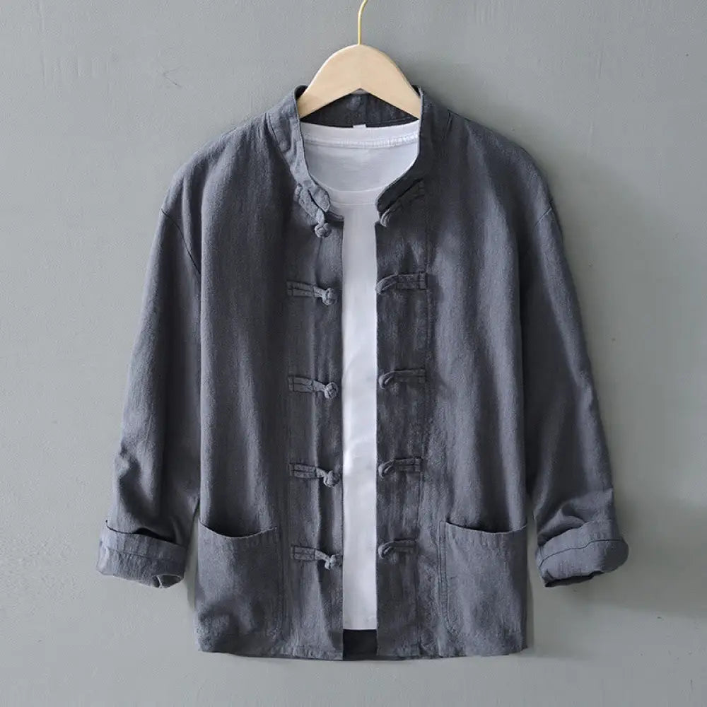 BWOOOH Frog-Button Chinese Tang Suit Cotton Linen Men Jac