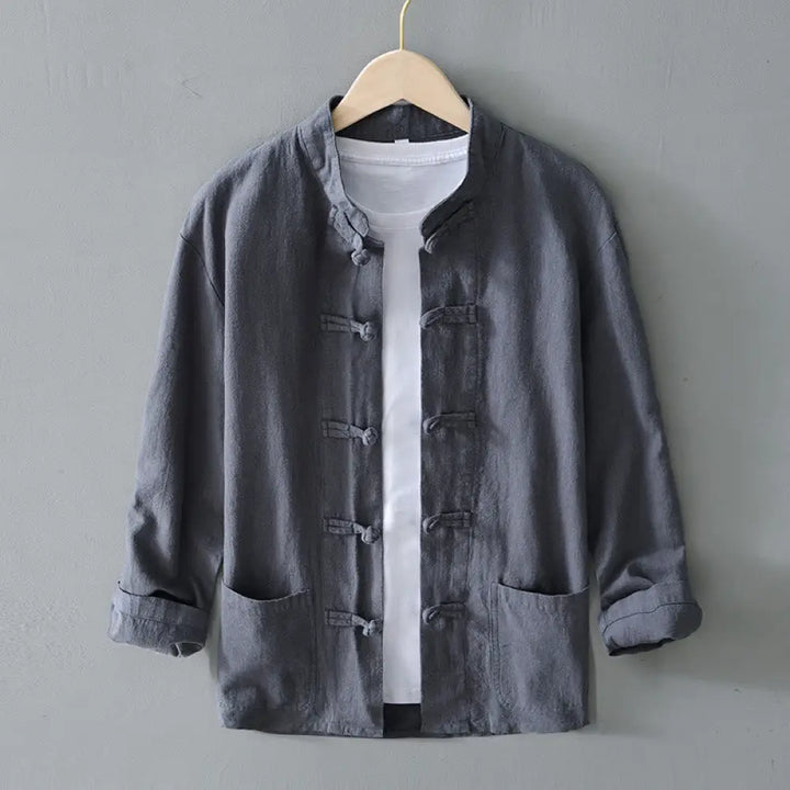 BWOOOH Frog-Button Chinese Tang Suit Cotton Linen Men Jac