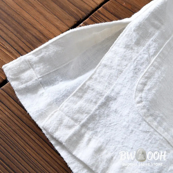 Buddha Stones Frog-Button Chinese Tang Suit Cotton Linen Men Jacket Shirt With Pockets - Men&