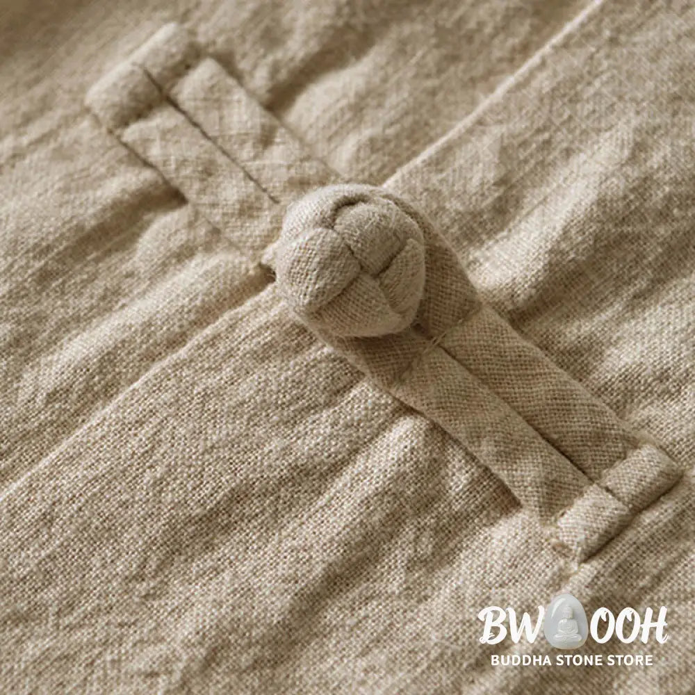 Buddha Stones Frog-Button Chinese Tang Suit Cotton Linen Men Jacket Shirt With Pockets - Men&