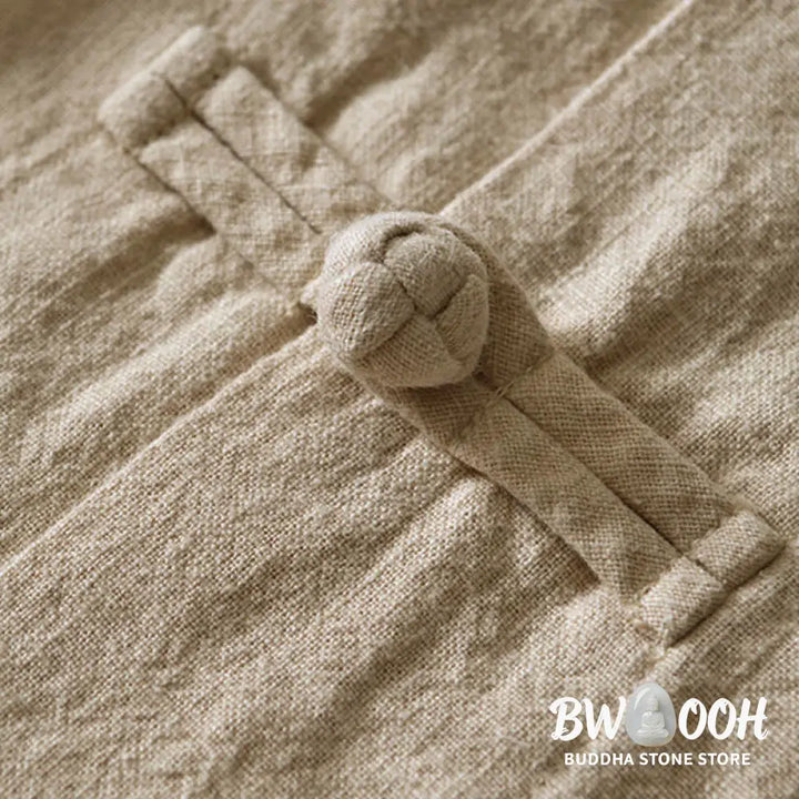 Buddha Stones Frog-Button Chinese Tang Suit Cotton Linen Men Jacket Shirt With Pockets - Men&