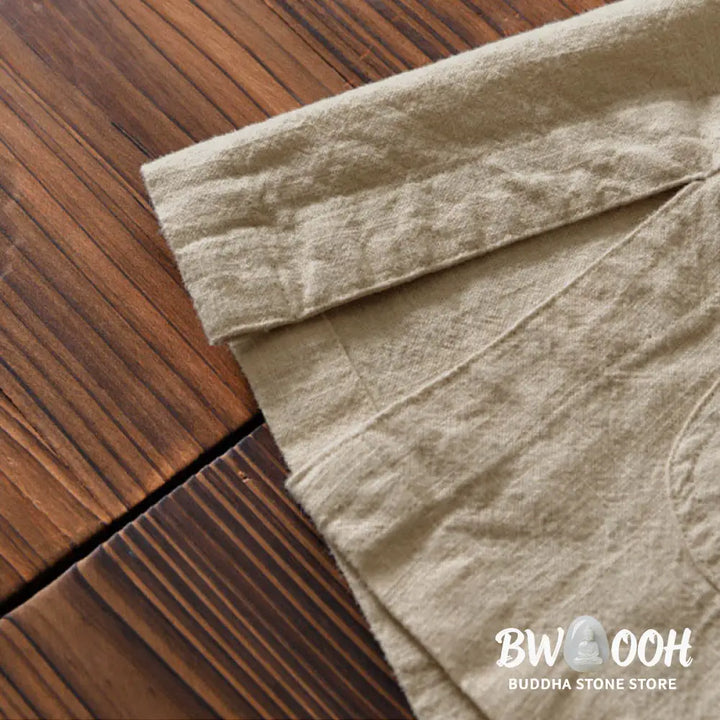 Buddha Stones Frog-Button Chinese Tang Suit Cotton Linen Men Jacket Shirt With Pockets - Men&