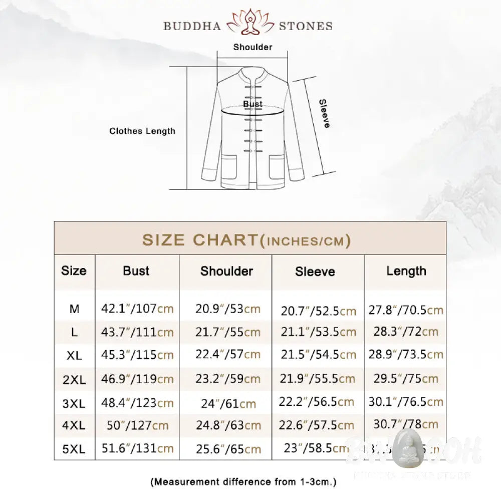 Buddha Stones Frog-Button Chinese Tang Suit Crane Character Long Shirt Cotton Suede Men Jacket Clothing - Men’s Jacket
