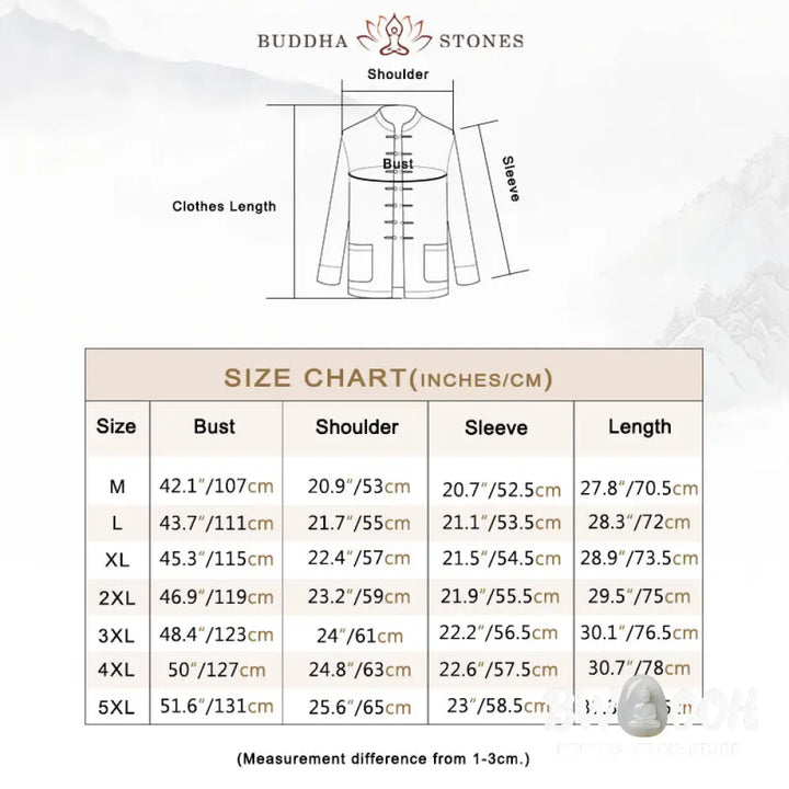 Buddha Stones Frog-Button Chinese Tang Suit Crane Character Long Shirt Cotton Suede Men Jacket Clothing - Men’s Jacket