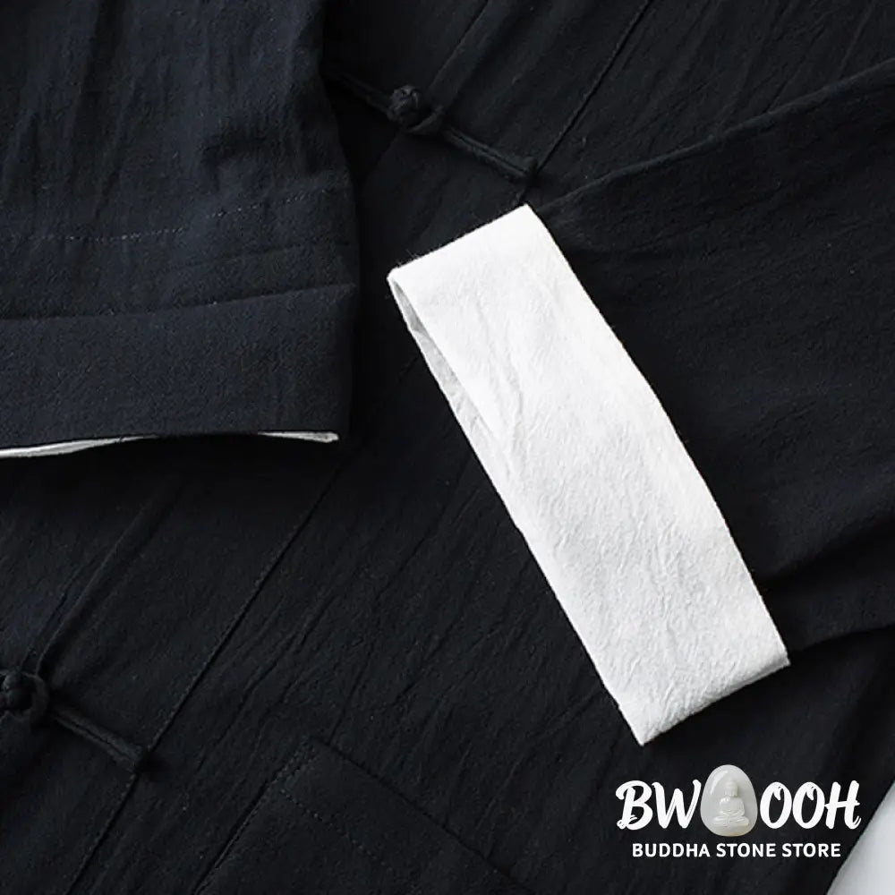 Buddha Stones Frog-Button Chinese Tang Suit Half Sleeve Shirt Cotton Men Clothing With Pockets - Men’s Shirts