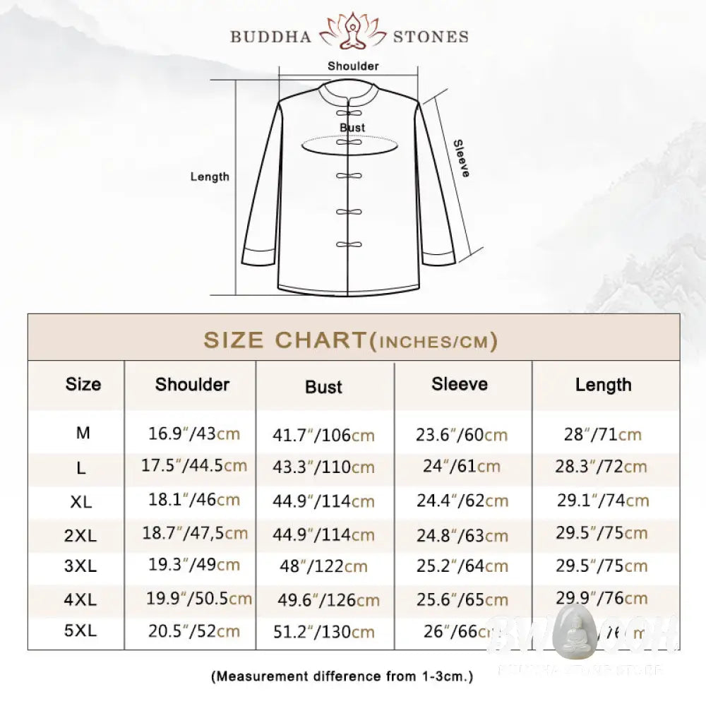 Buddha Stones Frog-Button Chinese Tang Suit Long Shirt Cotton Men Jacket Clothing - Men’s Jacket Shirt