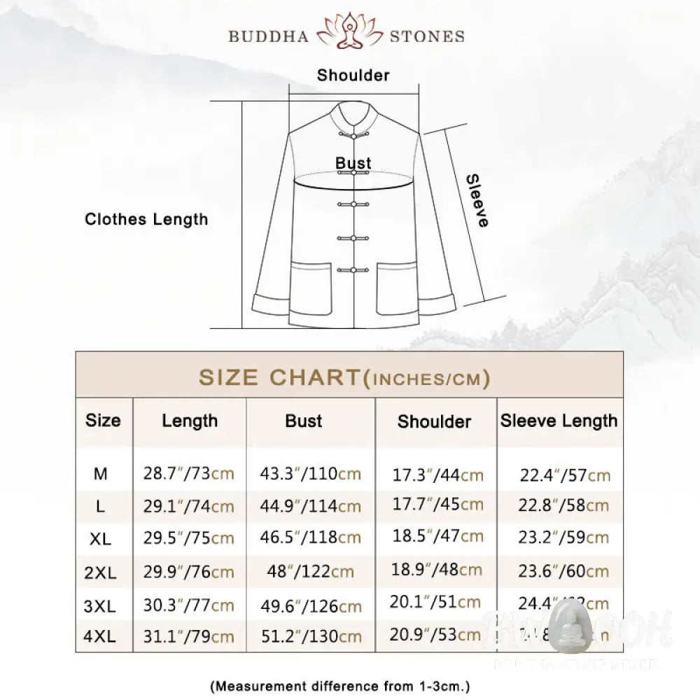 Buddha Stones Frog-Button Chinese Tang Suit Shirt Cotton Linen Men Jacket Clothing - Men’s Shirts