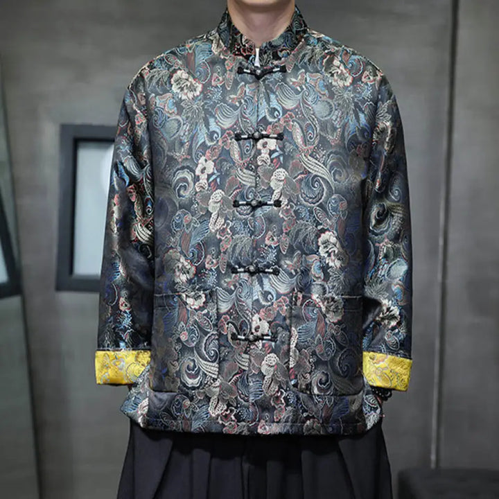 BWOOOH Frog-Button Chinese Tang Suit Stand Collar Long Sh