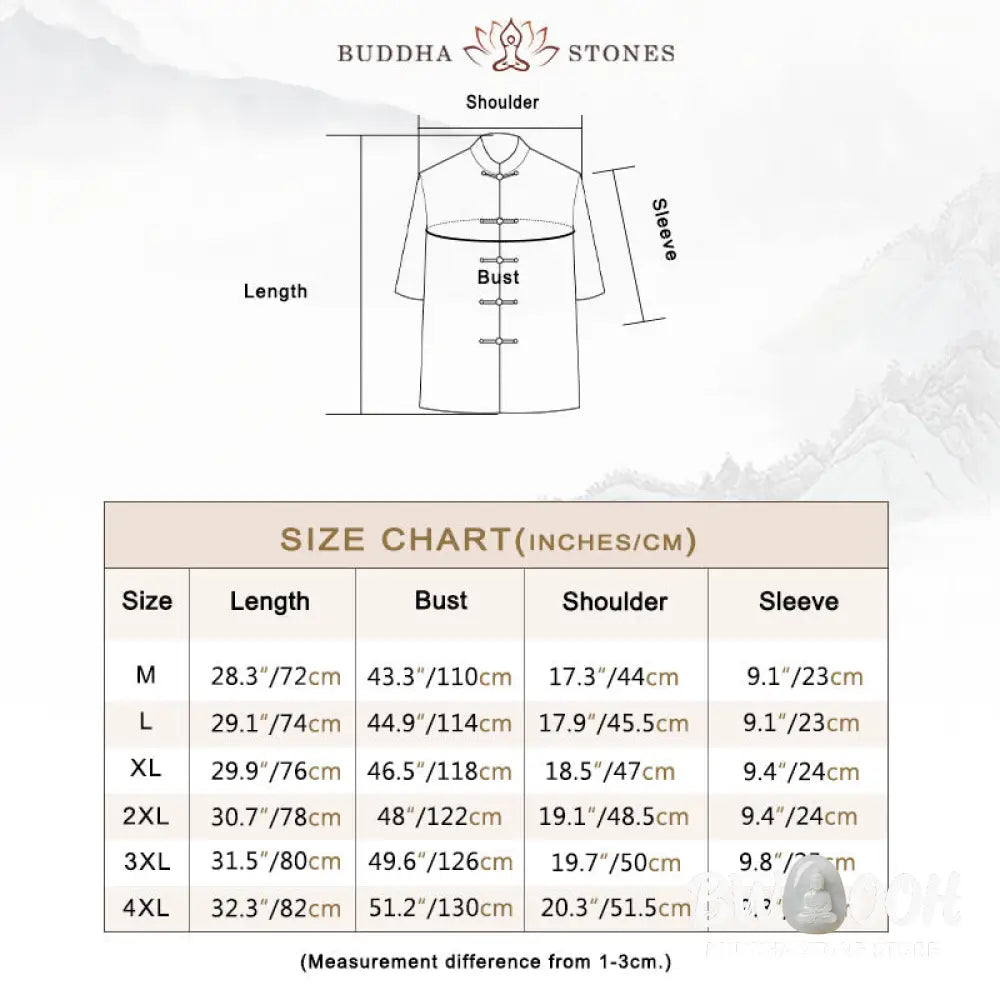 Buddha Stones Frog-Button Fu Character Dragon Bamboo Leaf Chinese Tang Suit Short Sleeve Shirt Linen With Pockets