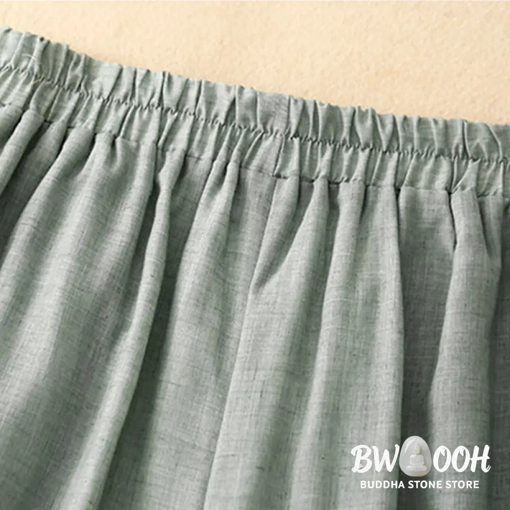 BWOOOH printed wide-leg yoga pants - Frog-Button Hem Slit Design Women&