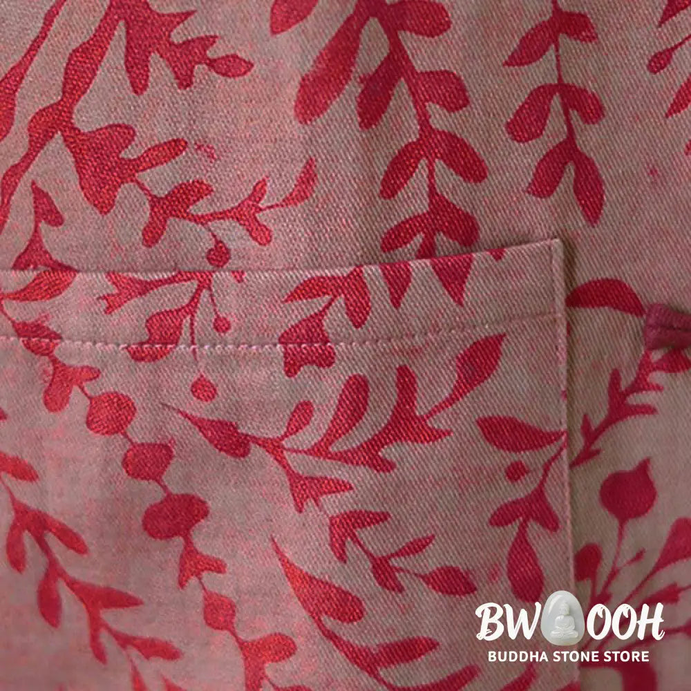 Buddha Stones Frog-button Vine Leaves Women’s Coat With Pockets - Women’s Coat