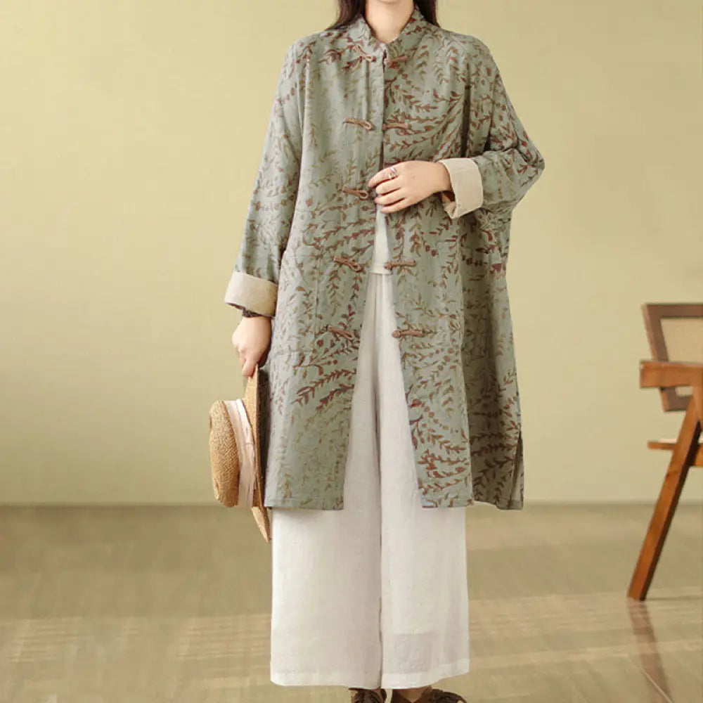 BWOOOH Frog-button Vine Leaves Women&