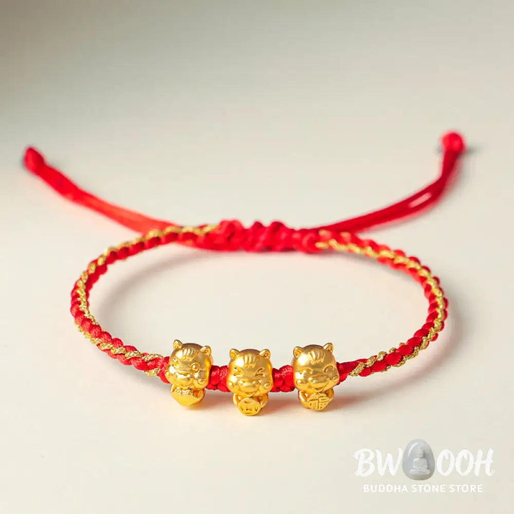 Buddha Stones Fu Character 999 Sterling Silver Year Of The Horse Prosperity Red String Bracelet - Bracelet