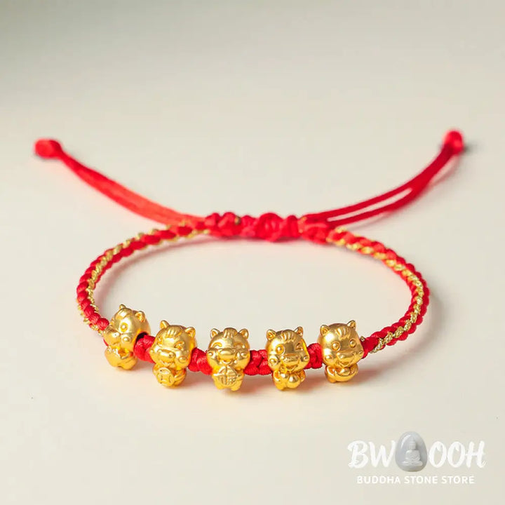 Buddha Stones Fu Character 999 Sterling Silver Year Of The Horse Prosperity Red String Bracelet - Bracelet