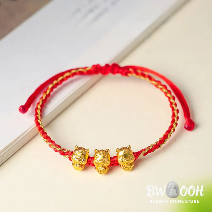 Buddha Stones Fu Character 999 Sterling Silver Year Of The Horse Prosperity Red String Bracelet - Bracelet