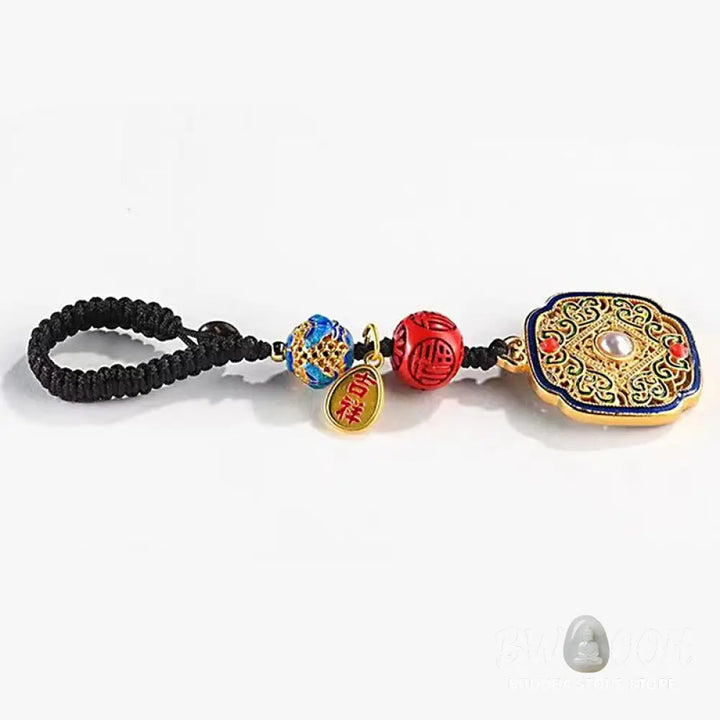 Buddha Stones Fu Character Blessing Ruyi Charm Key Chain - Key Chain