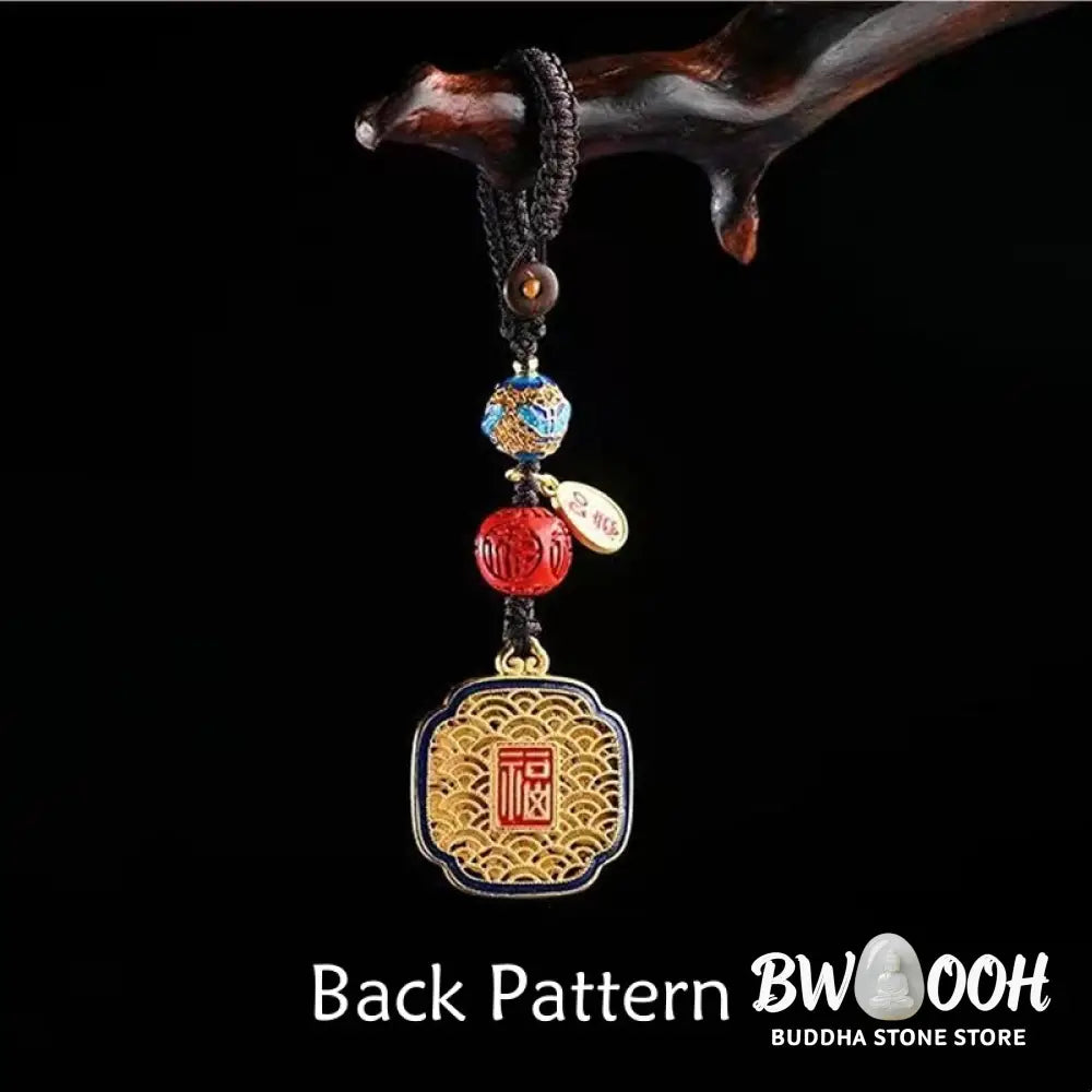 Buddha Stones Fu Character Blessing Ruyi Charm Key Chain - Key Chain