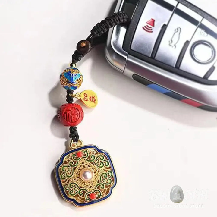 Buddha Stones Fu Character Blessing Ruyi Charm Key Chain - Key Chain