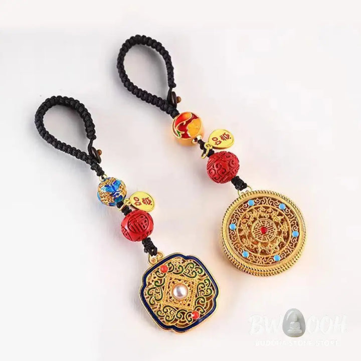 Buddha Stones Fu Character Blessing Ruyi Charm Key Chain - Key Chain