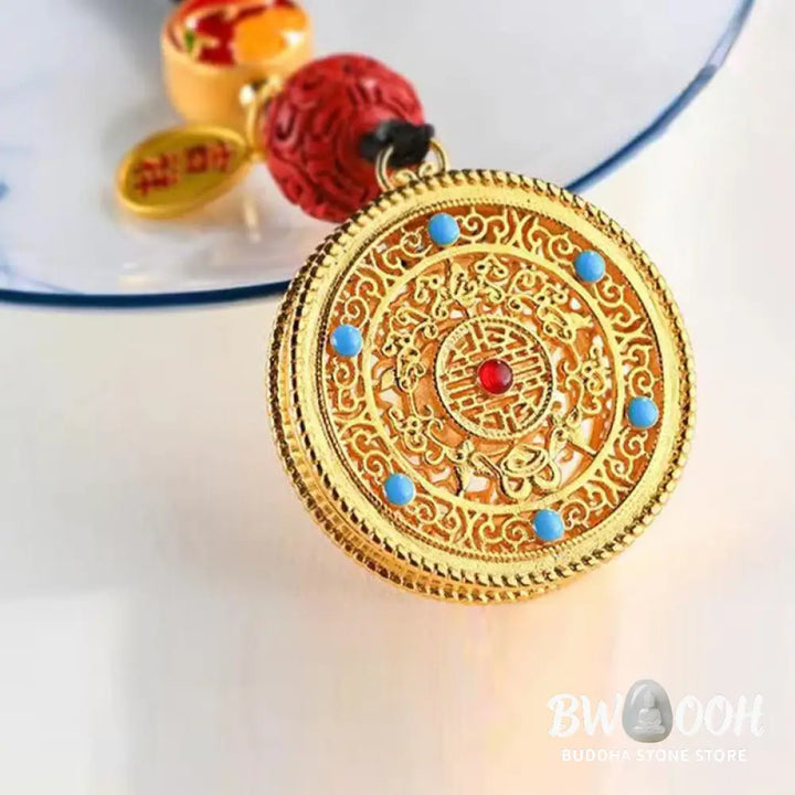 Buddha Stones Fu Character Blessing Ruyi Charm Key Chain - Key Chain