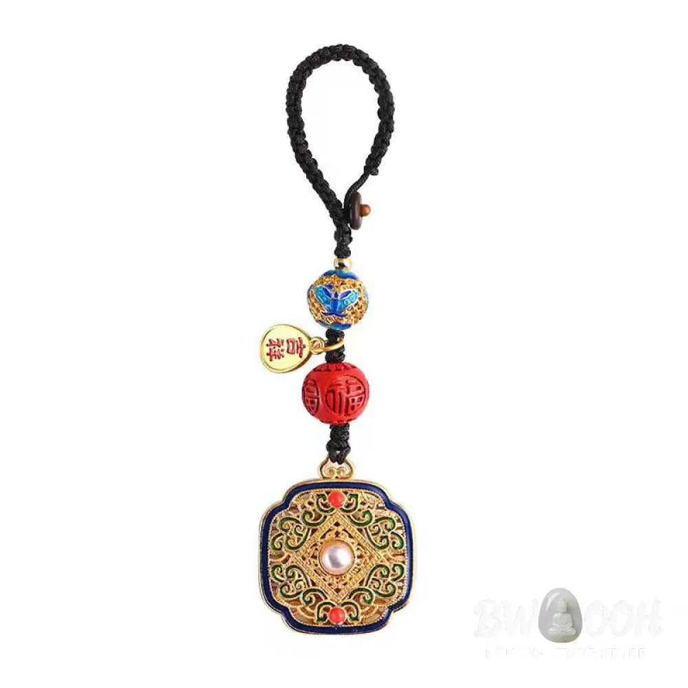 Buddha Stones Fu Character Blessing Ruyi Charm Key Chain - Key Chain