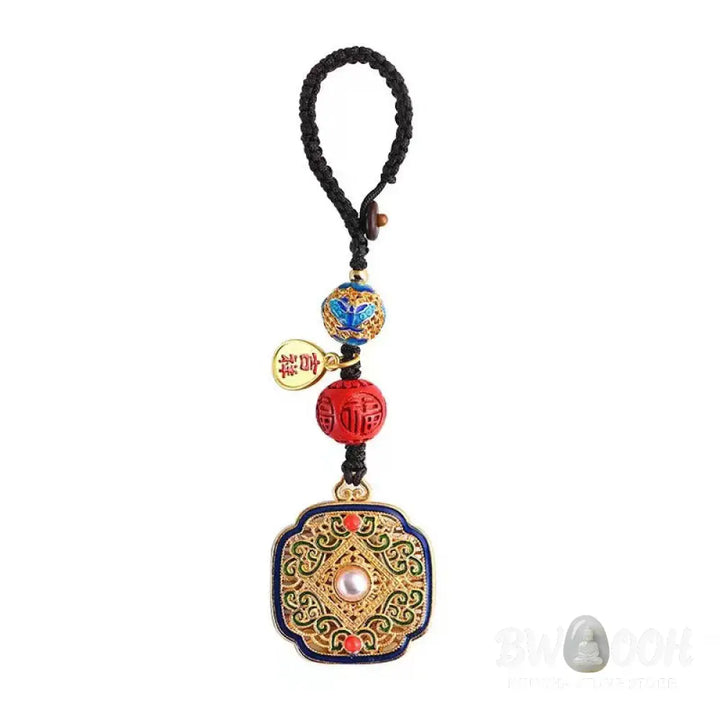 Buddha Stones Fu Character Blessing Ruyi Charm Key Chain - Key Chain