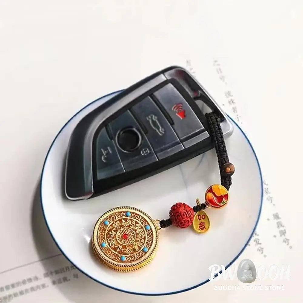 Buddha Stones Fu Character Blessing Ruyi Charm Key Chain - Key Chain
