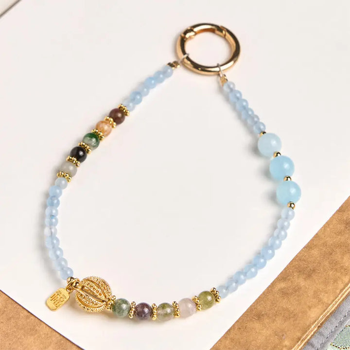BWOOOH Fu Character Blue Chalcedony Emotional Balance Key