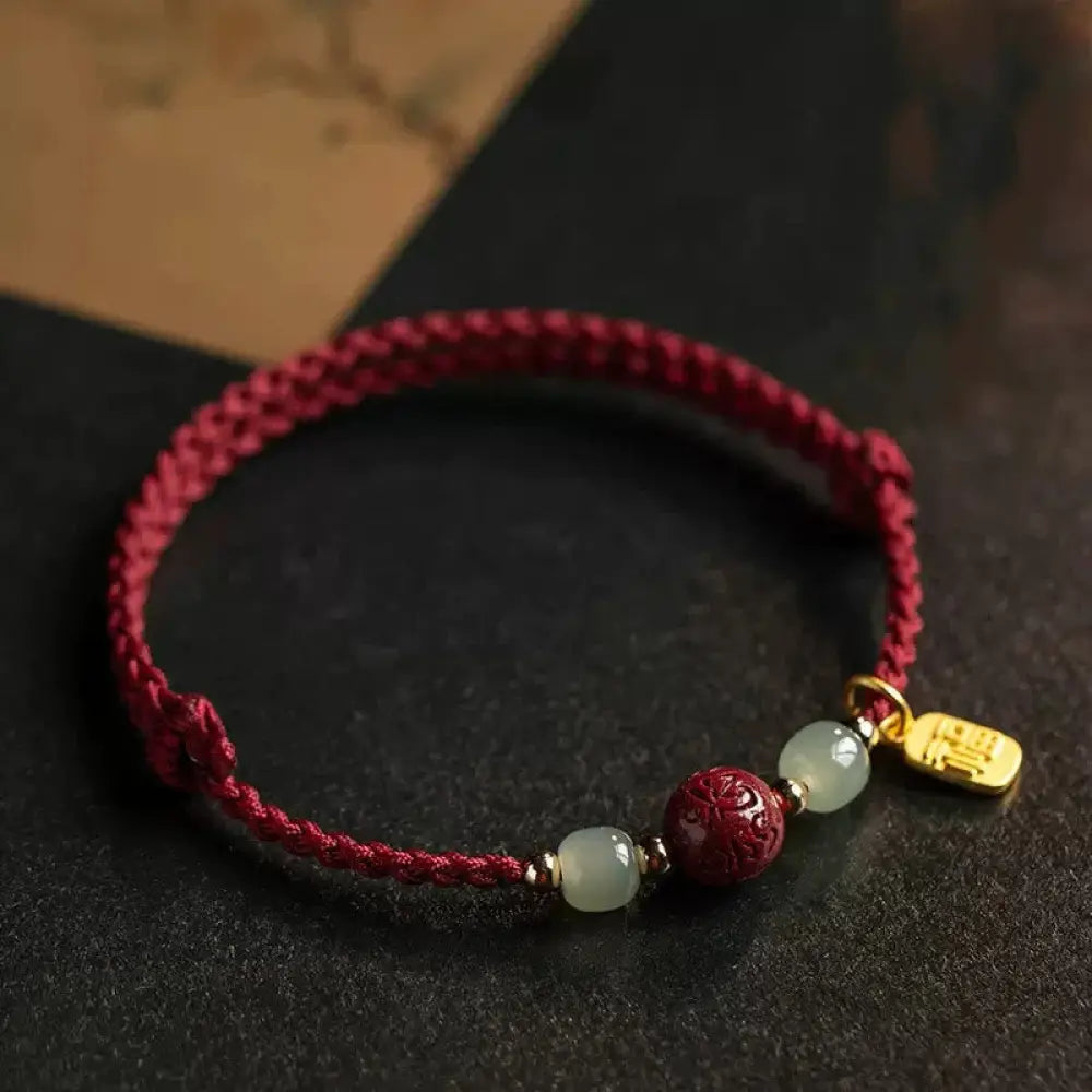 BWOOOH Fu Character Hetian Jade Bead Om Mani Padme Hum Ci