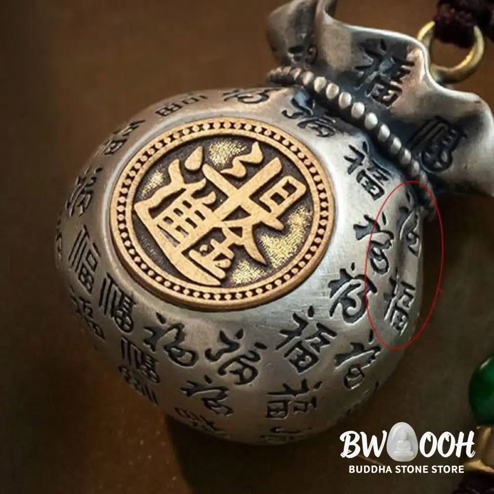 Buddha Stones Fu Character Money Bag Making Money Every Day Fortune Key Chain - Key Chain