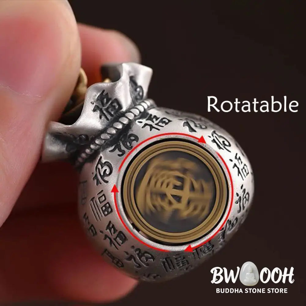 Buddha Stones Fu Character Money Bag Making Money Every Day Fortune Key Chain - Key Chain